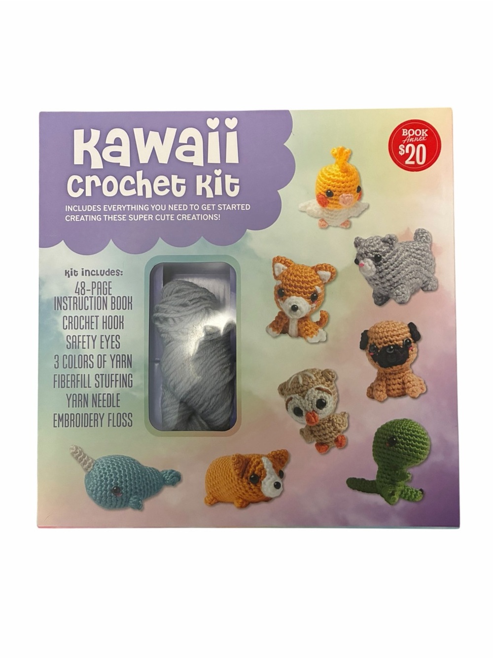 Kawaii Crochet Kit Amigurumi Animal Friends Chartwell Books New DIY Set